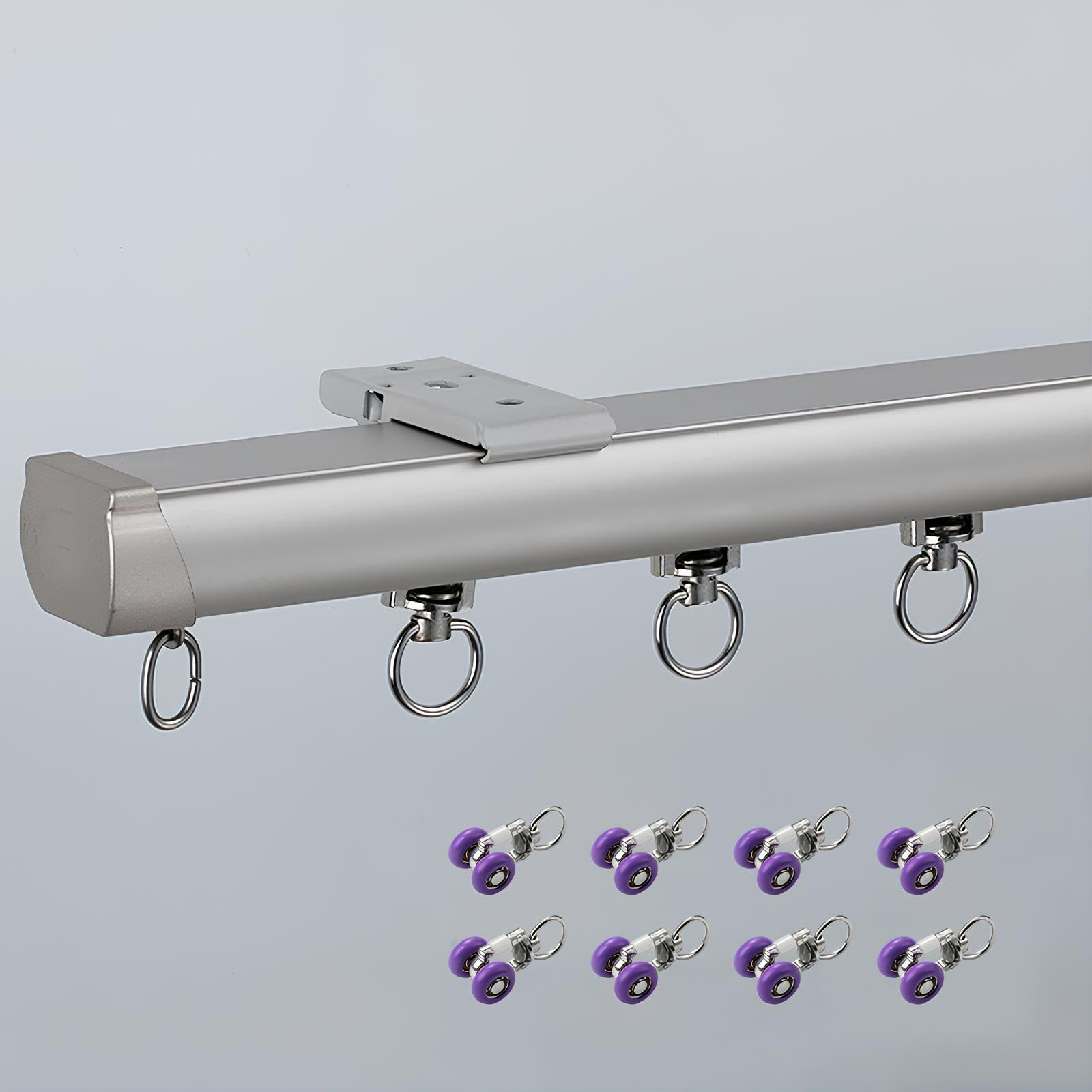 Barre de séparation de pièce à roulettes silencieuses alu abricot 120cm
