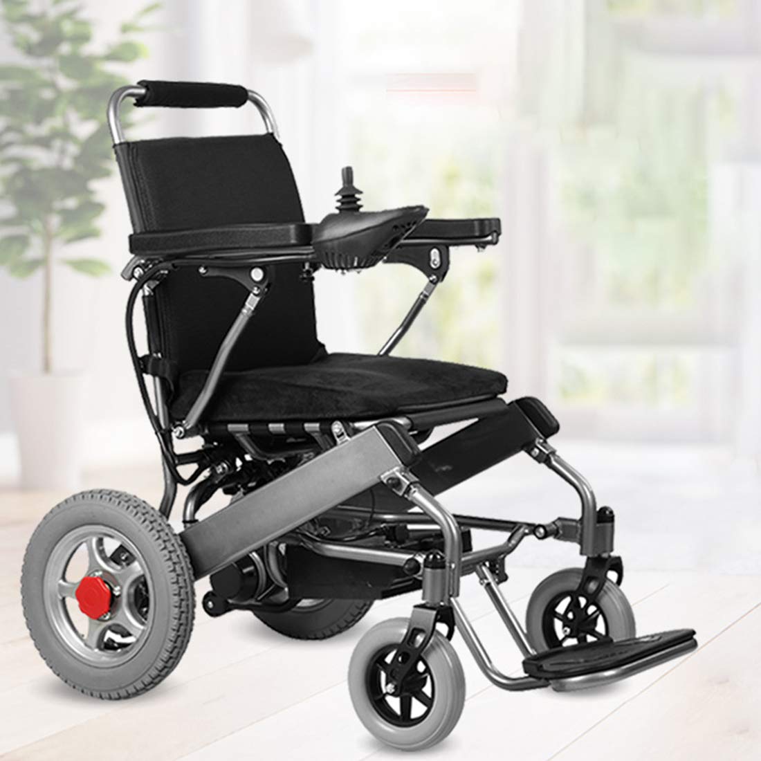 Folding Portable Powerchair, GODNECE Mobility Lightweight Electric Wheelchairs Folding up Electric Wheelchairs for Disabled People Elderly