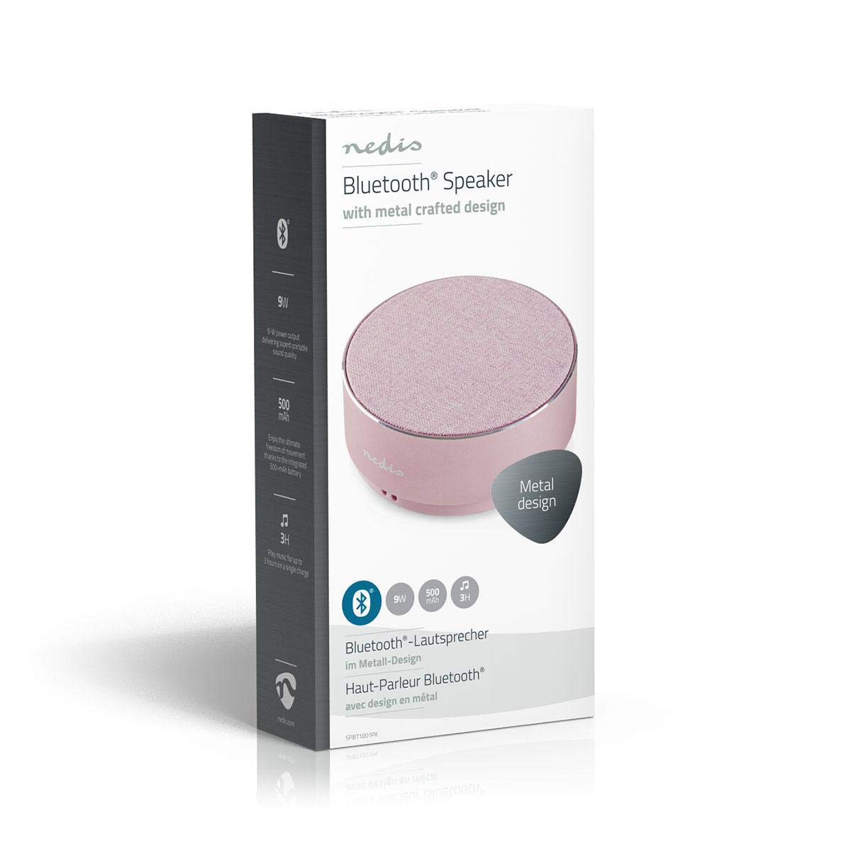 Nedis Bluetooth 9 W Design In Metallo Rosa