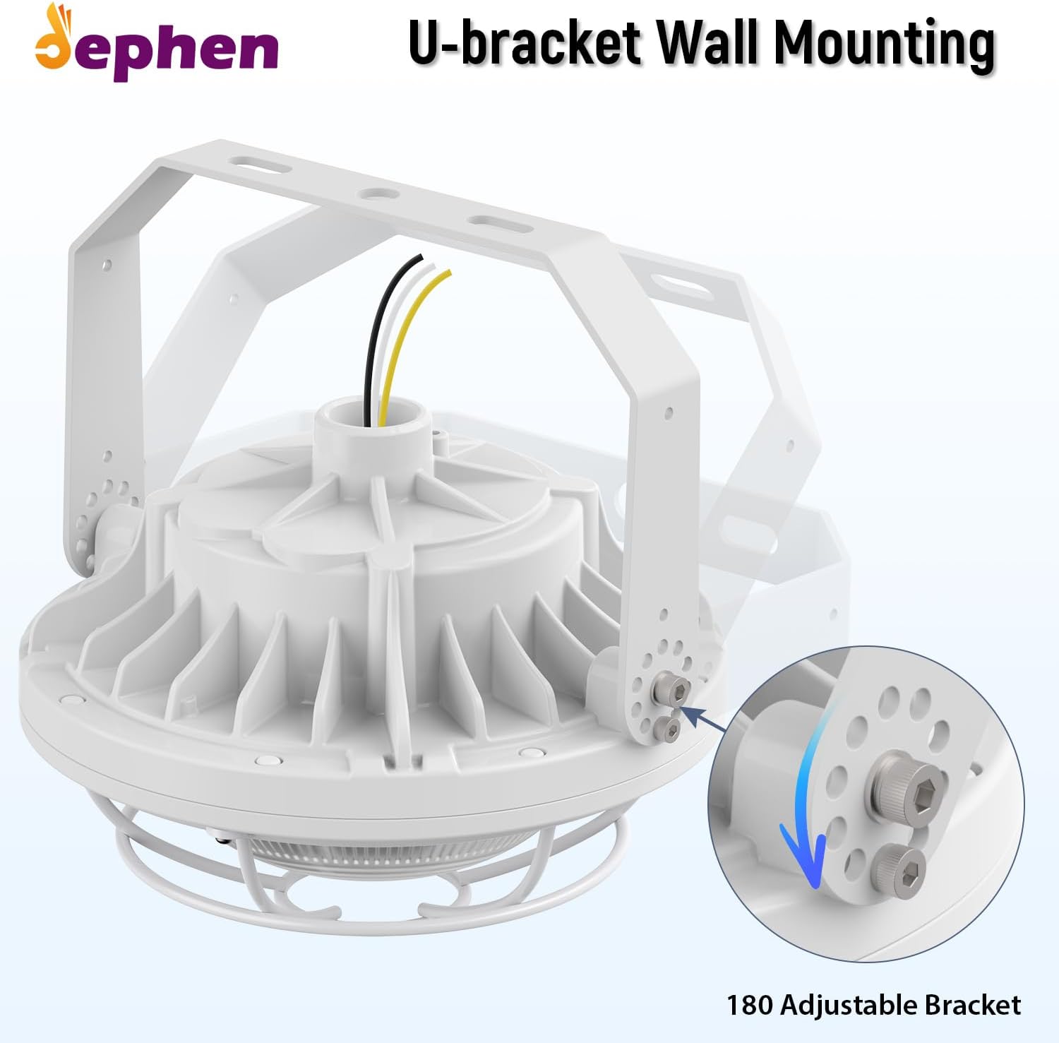 60W LED Explosion Proof Light, UL 844 Certified Class I Division II High Bay Industrial Lighting, 7200 Lm 5700K Daylight, IP66 Waterproof, 3/4" NPT/Bracket for Oilfield Gas Station