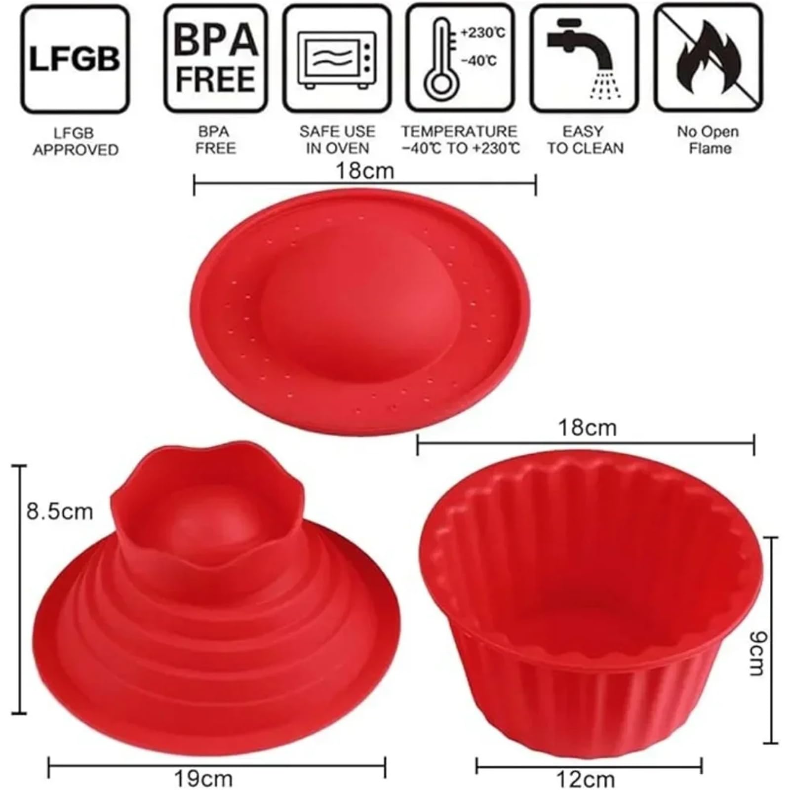 3 moules à cupcakes géants en silicone