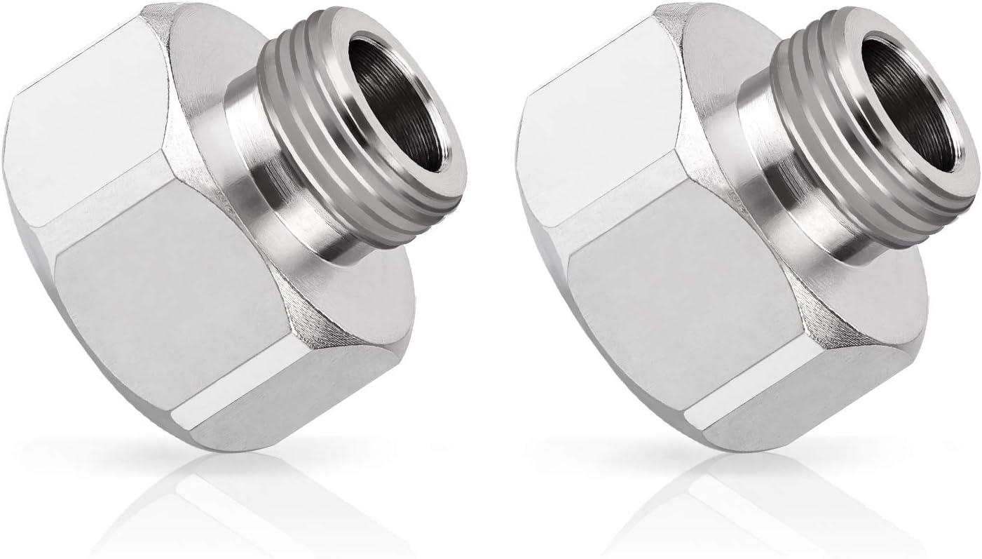 Water Hose Adapter, Arofa Brass Pipe Fittings, G 1/2 Female to G 3/8 Male Reducer Adapter, Faucet Supply Hose Adapter with Rubber Washer, Compression Fitting(2 Pack)