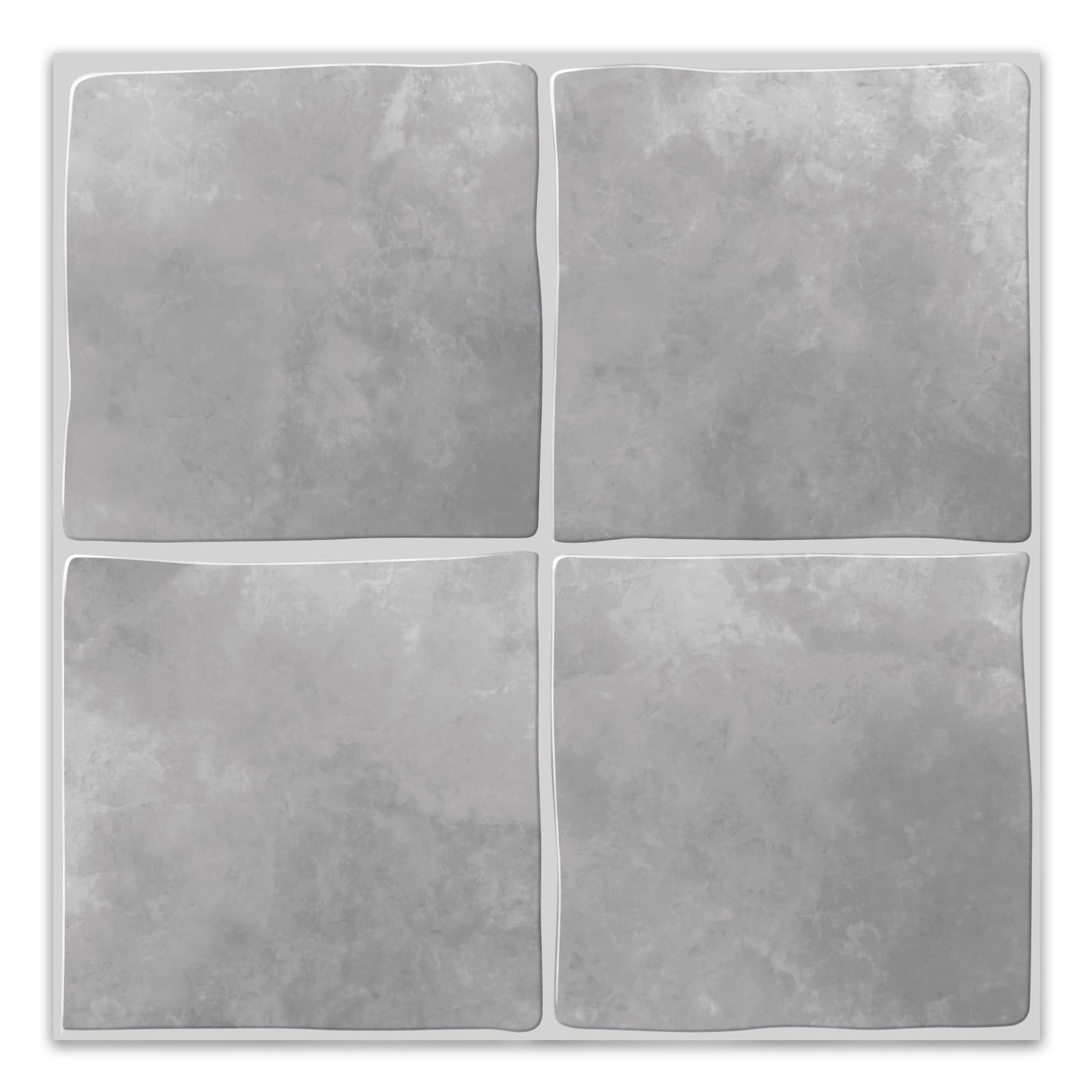 Alwayspon 25.4x25.4cmx10Pcs Grey 3D Vinyl Wall Tile Sticker, Peel and Stick Self-Adhesive Waterproof Splashback Stick on Tile Decals for Kitchen Bathroom Wall โ image 1