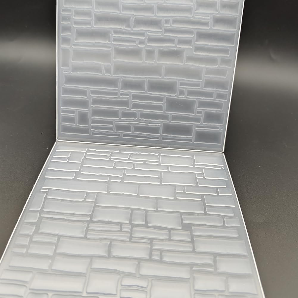 Plastic Embossing Folder 5x7 Inch 3D Stone Wall Background Paper Crafts Plastic Textured Impressions for Card Making Scrapbooking