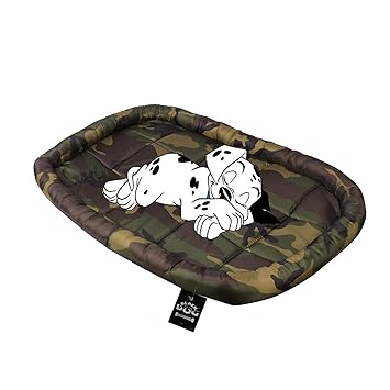 Black Dog Polyester Soft & Light Weight Military Army Design Mattress with Round Border and Water Proof with Comfort Zone Dog Bed for Dogs and Cats (Camouflage Green, 28 x20 inch, Medium)