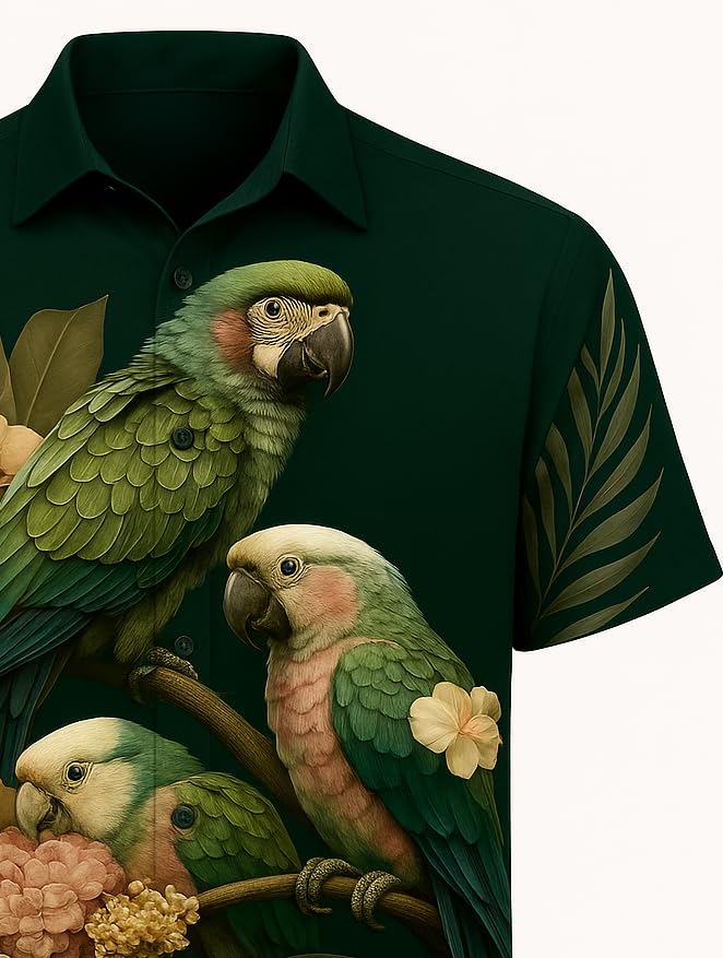 Image of Men's Cotton Blend Regular Fit Half Sleeve Printed Shirt with Elegant Design | Super Soft Stylish & Comfortable | Ideal for Casual Outings, Parties & Gifting