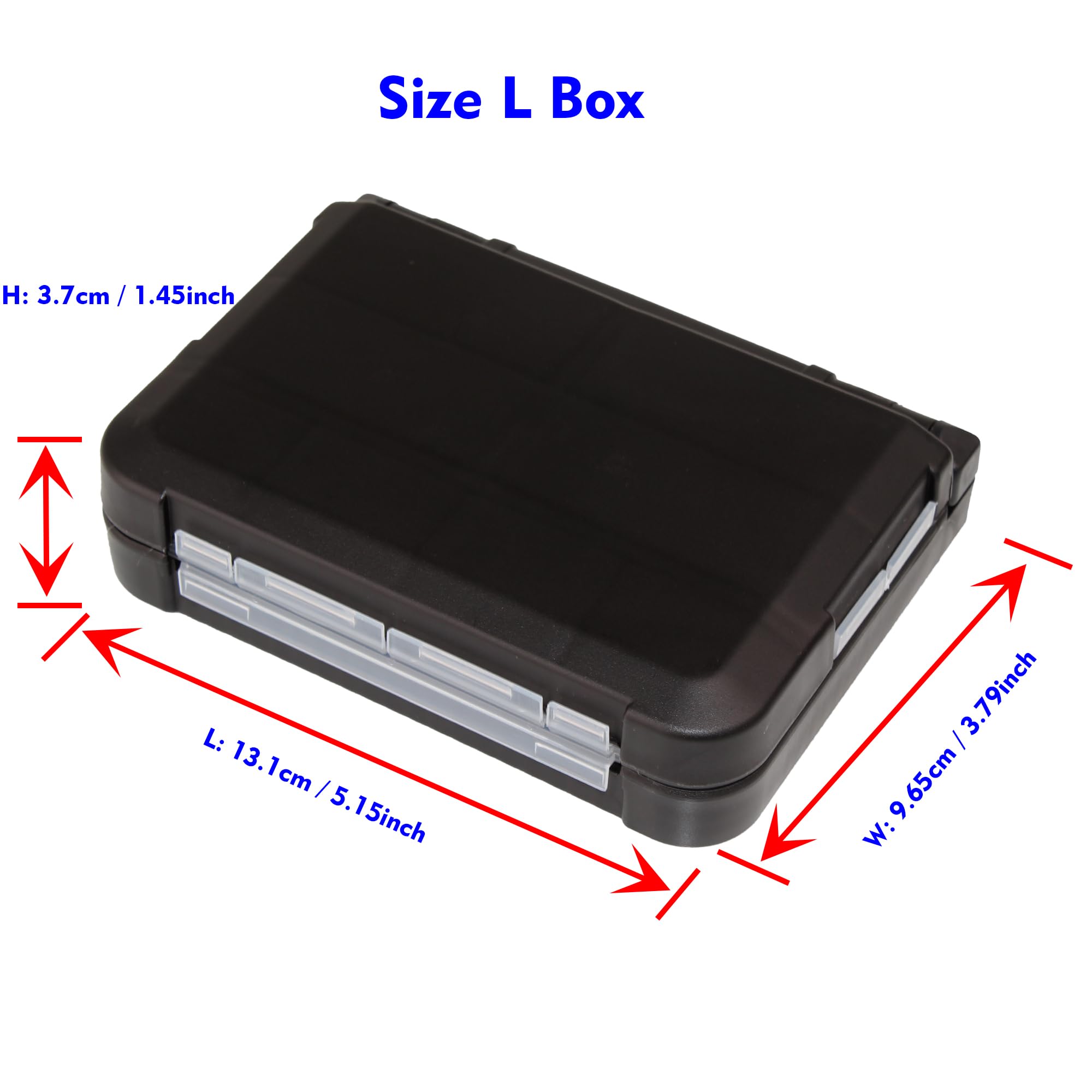 Skrzynka Połowowa do Przechowywania Akcesoriów Wędkarskich, Organizer Box do Morza i Karpi Grube Przynęty Wędkarskie Haki Obroty Przynęty Koraliki Rurki Klipy Fishing Tackle Box Rozmiar L M S