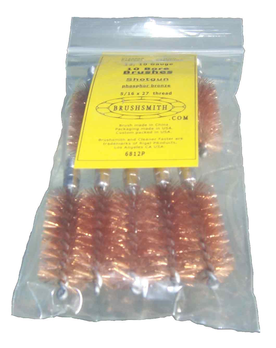 BoreSmith, Gauge 12, Shotgun Bore Brushes, 10-Pack, Phos Bronze