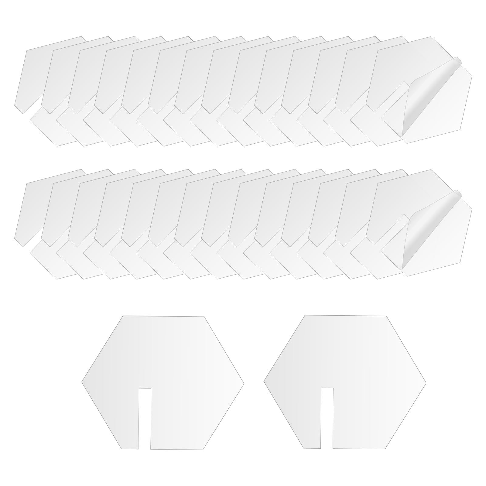 sourcing map 30 Pcs Acrylic Drink Tags, Drink Labels for Party Hexagon Shape Blank Champagne Wine Glass Name Tags DIY Drink Charm for Wedding Bar Party Decoration, Clear
