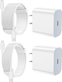 Apple MFi Certified USB-C Wall Charger and Lightning Cable Bundle