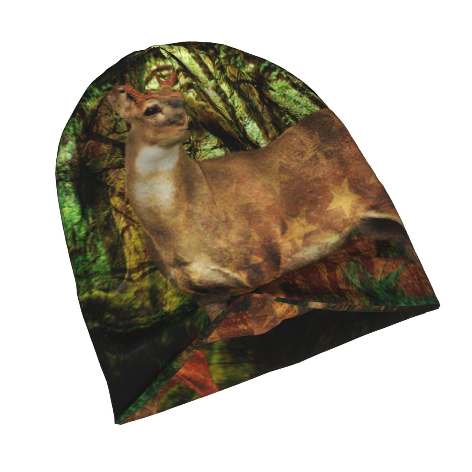 Casual Beanie Hat, Fawn in The Fantasy Forest Men/Women/Teenagers/Boys/Girls Pullover Hats, Fashionable Knitted Hats Black