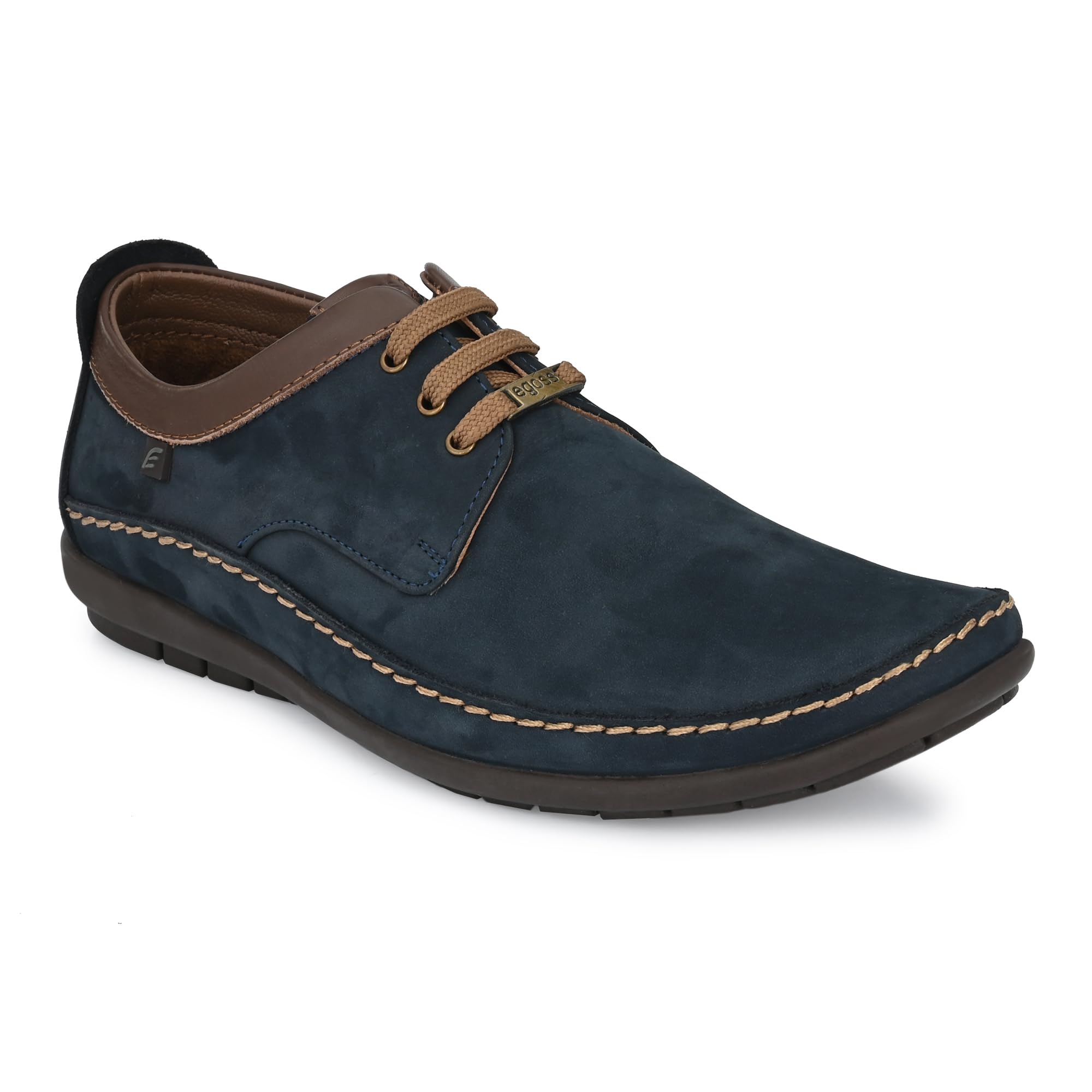egoss Genuine Leather Derby Casual Shoes for Men (Blue-8)-NGS-247 (B0CW9Q4VTM) Amazon Price History, Amazon Price Tracker
