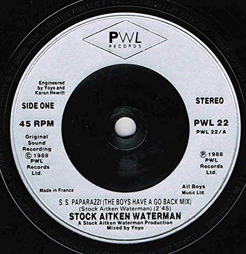 S.S. PAPARAZZI 7 INCH (7" VINYL 45) UK PWL 1988