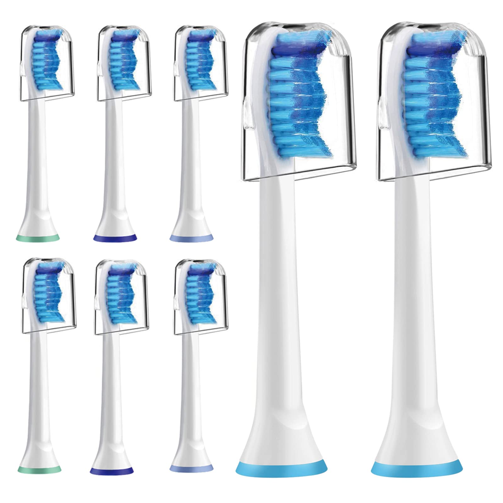 8 Pack Replacement Brush Heads, Compatible with Phillips Sonicare HX3 HX6 HX8 HX9 Series Electric Toothbrushes, Fit DiamondClean, ProtectiveClean, FlexCare, and EasyClean
