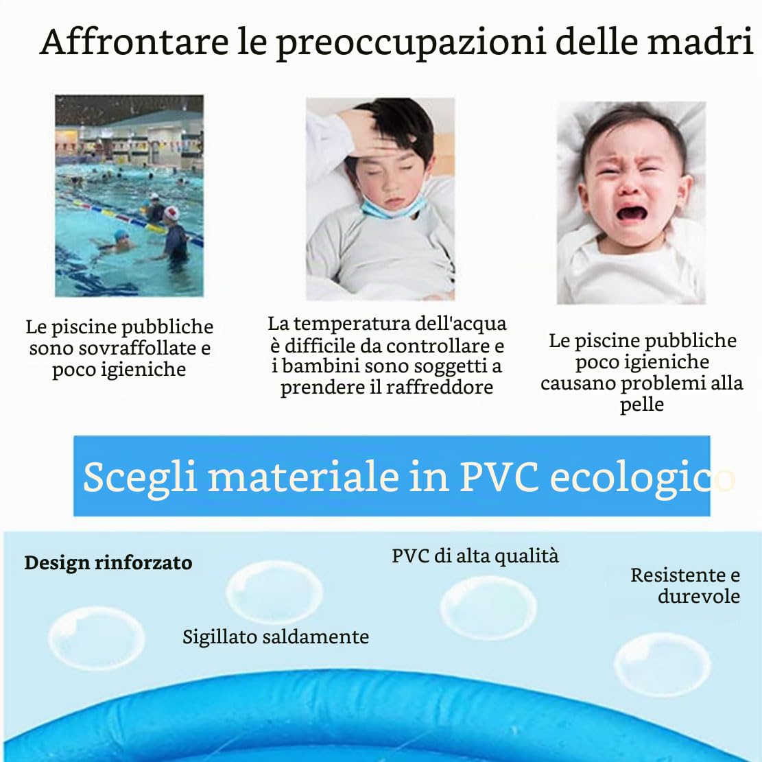Tappetino Gioco d'Acqua Bambini, Tappetino a Spruzzo Gonfiabile per Bambini, 170 cm, Gioco Estivo per Giardino All'aperto, Pieghevole e Leggero (Blue Rainbow)
