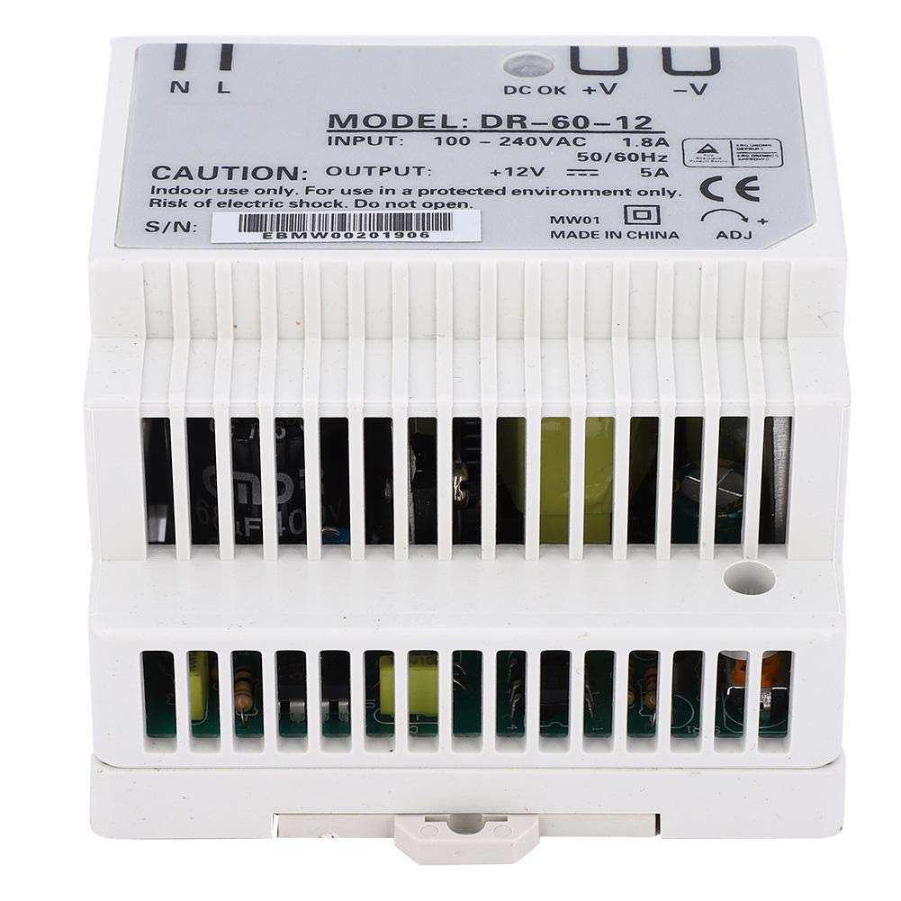 Fuente De Alimentación 60W 12V 5A DR-60-12 - Montaje En Riel DIN | Para LED, Industria, Automatización