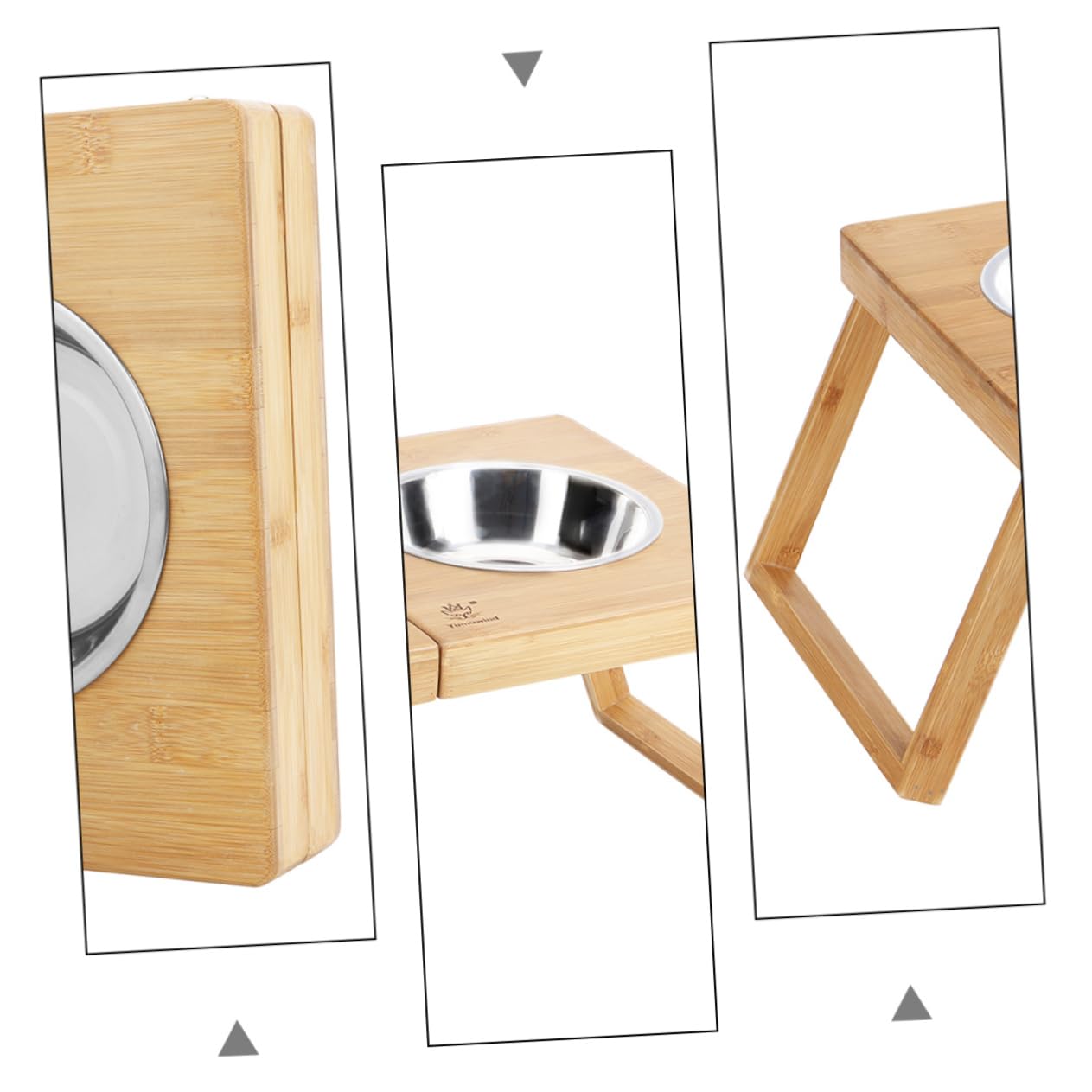 Angoily Soporte Plegable para Comederos de Mascotas Comedero de Acero Inoxidable para Perros para Gatos y Perros para Uso Interiores Soporte para Cómodo