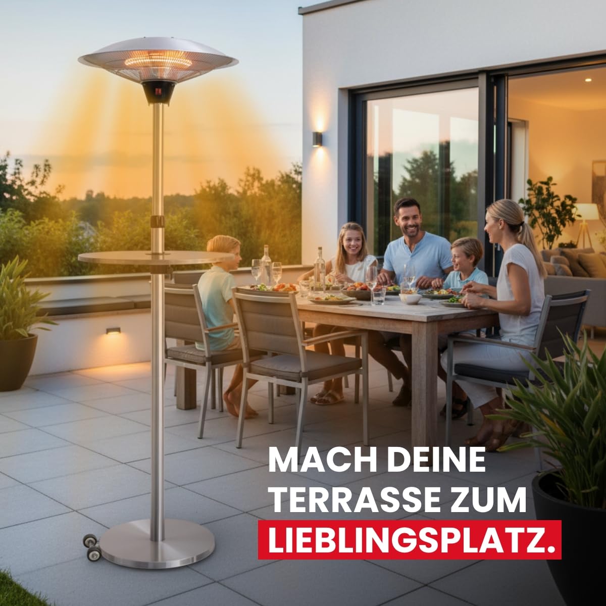 WALTER Halogen Terrassenstrahler – Mit Rädern &a Produktbild-Vorschau 2