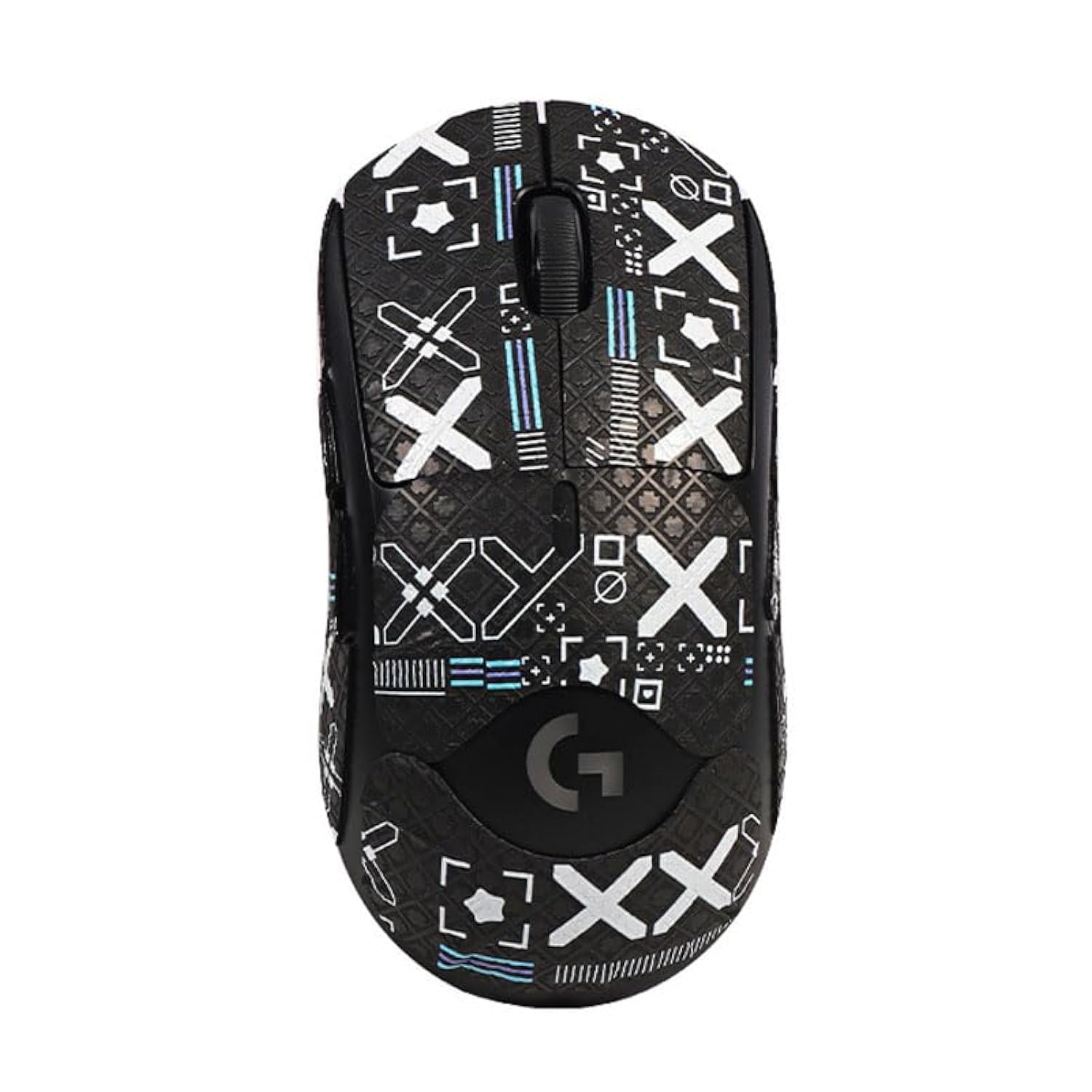 SEEFY Anti-Slip Tape Compatible With Logitech G PRO X Superlight Wireless Gaming Mouse, Sweat Absorption Sticker, All-Inclusive Coverage (Black Printing)