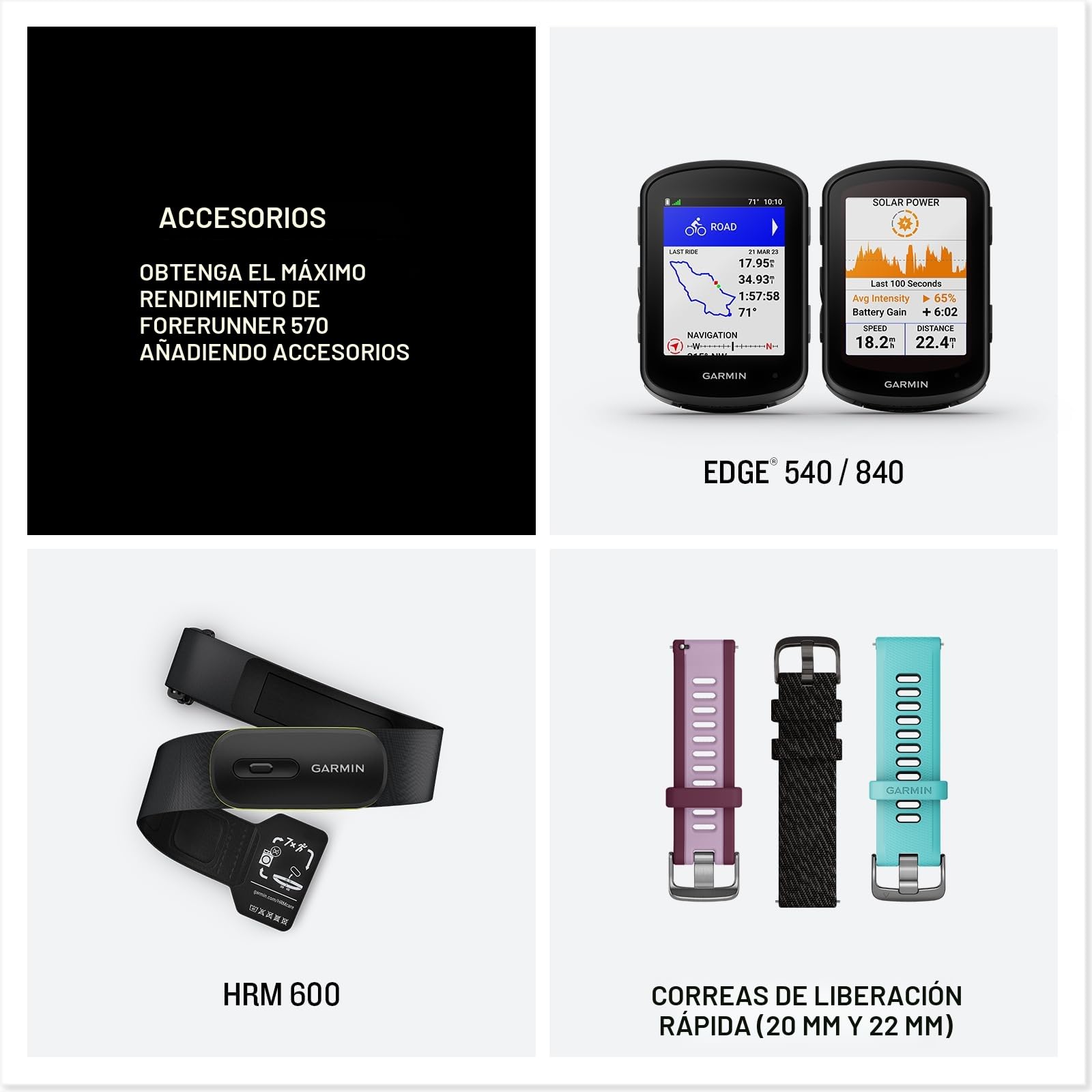 Garmin® Forerunner® 570, 42 mm, Reloj Inteligente avanzado GPS para Correr y triatlón, Pantalla AMOLED, características de Entrenamiento y recuperación, Aluminio Gris Pizarra con Correa Negra | Reloj inteligente GPS avanzado más pequeño para correr y tria