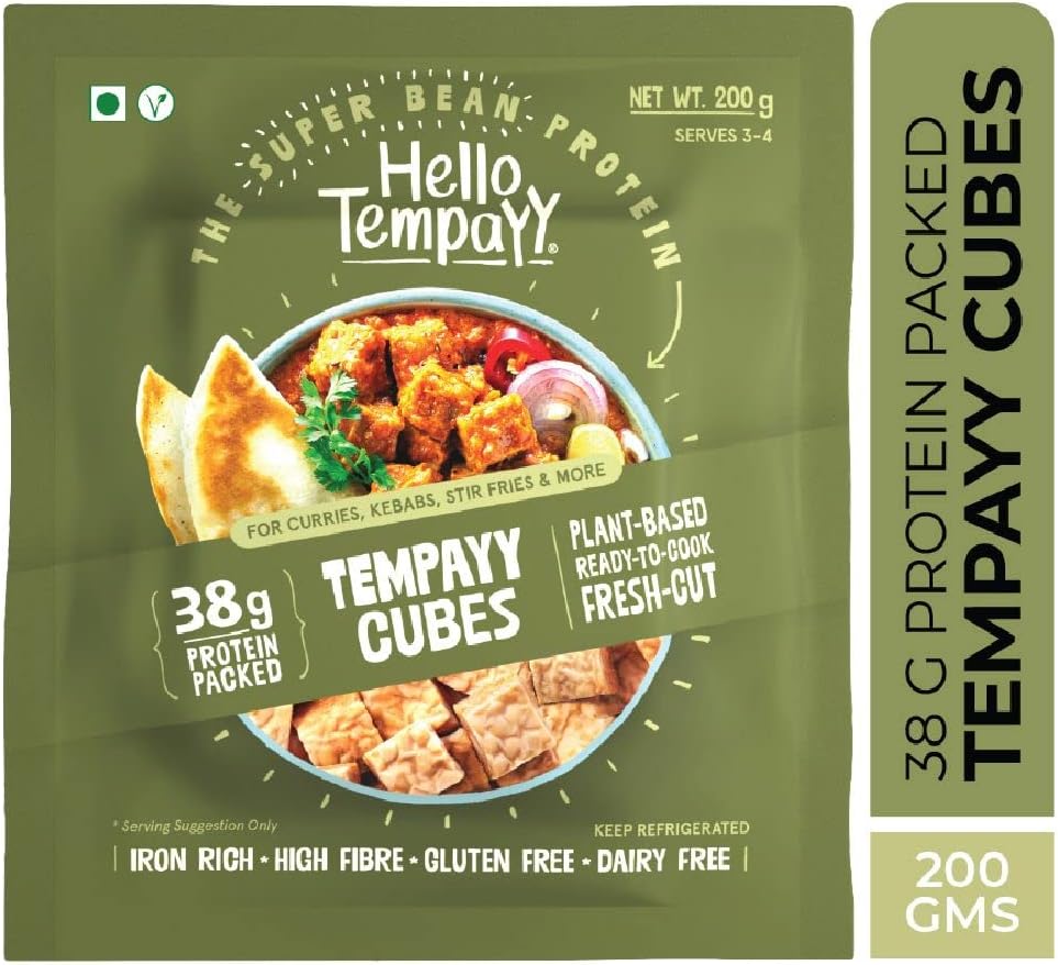 Hello Tempayy Soyabean Tempeh Cubes, 200 g