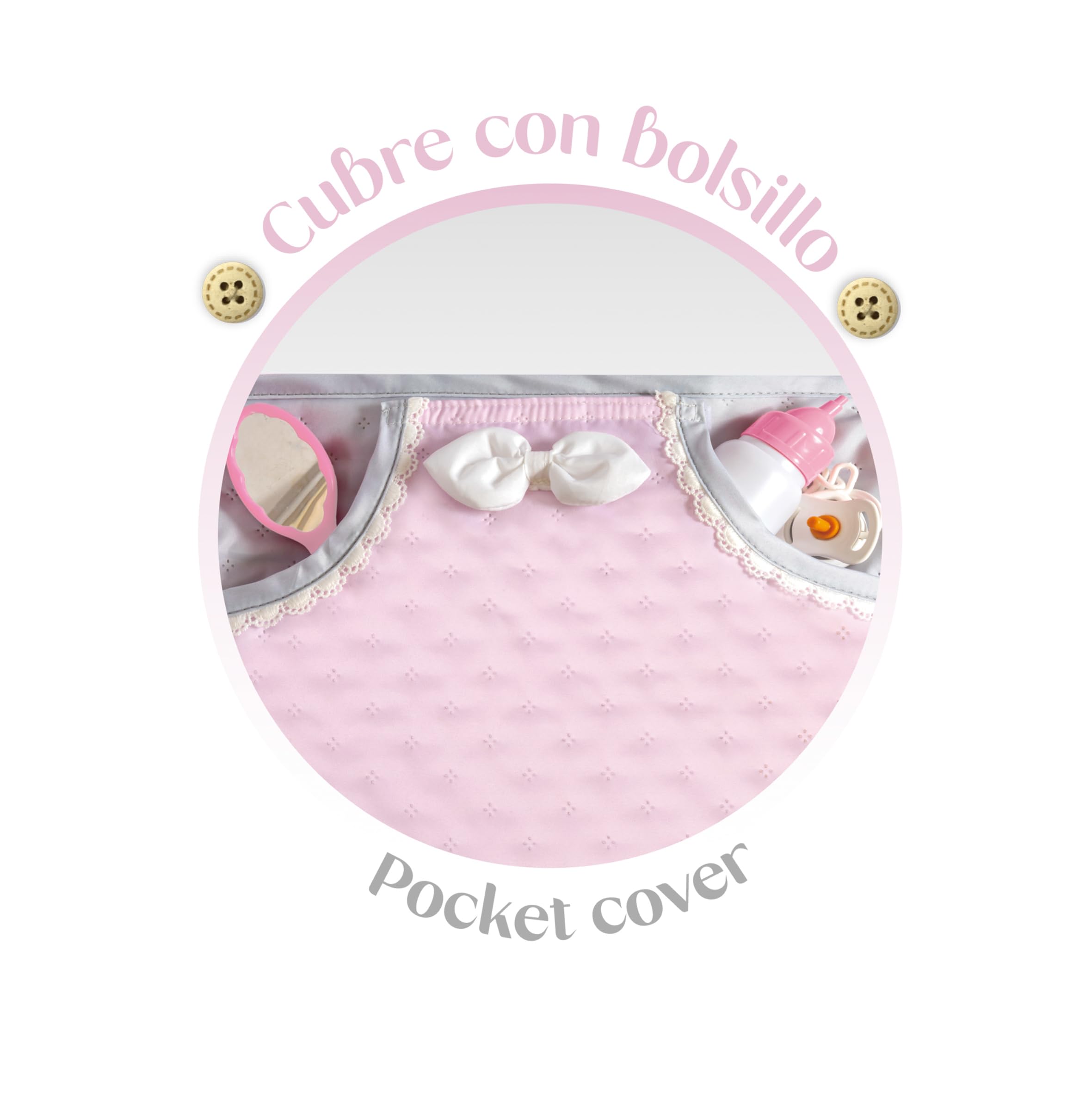 Carro de Muñecas Sophie Plegable con Sombrilla DeCuevas 82075