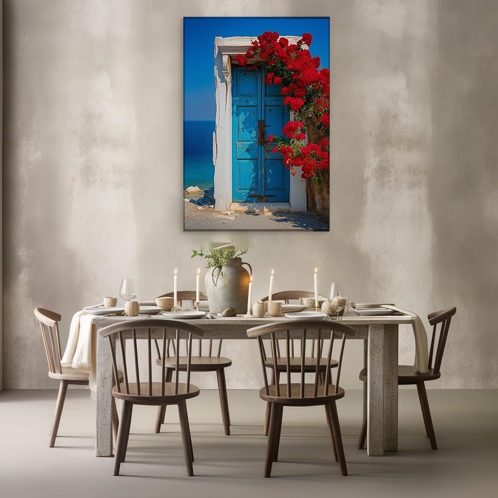 Canvas for Living room. Whispers of Serenity: Discover the Allure of a Seaside Sanctuary, 27 x 18 inch Canvas Wall Art - Modern Home Decor