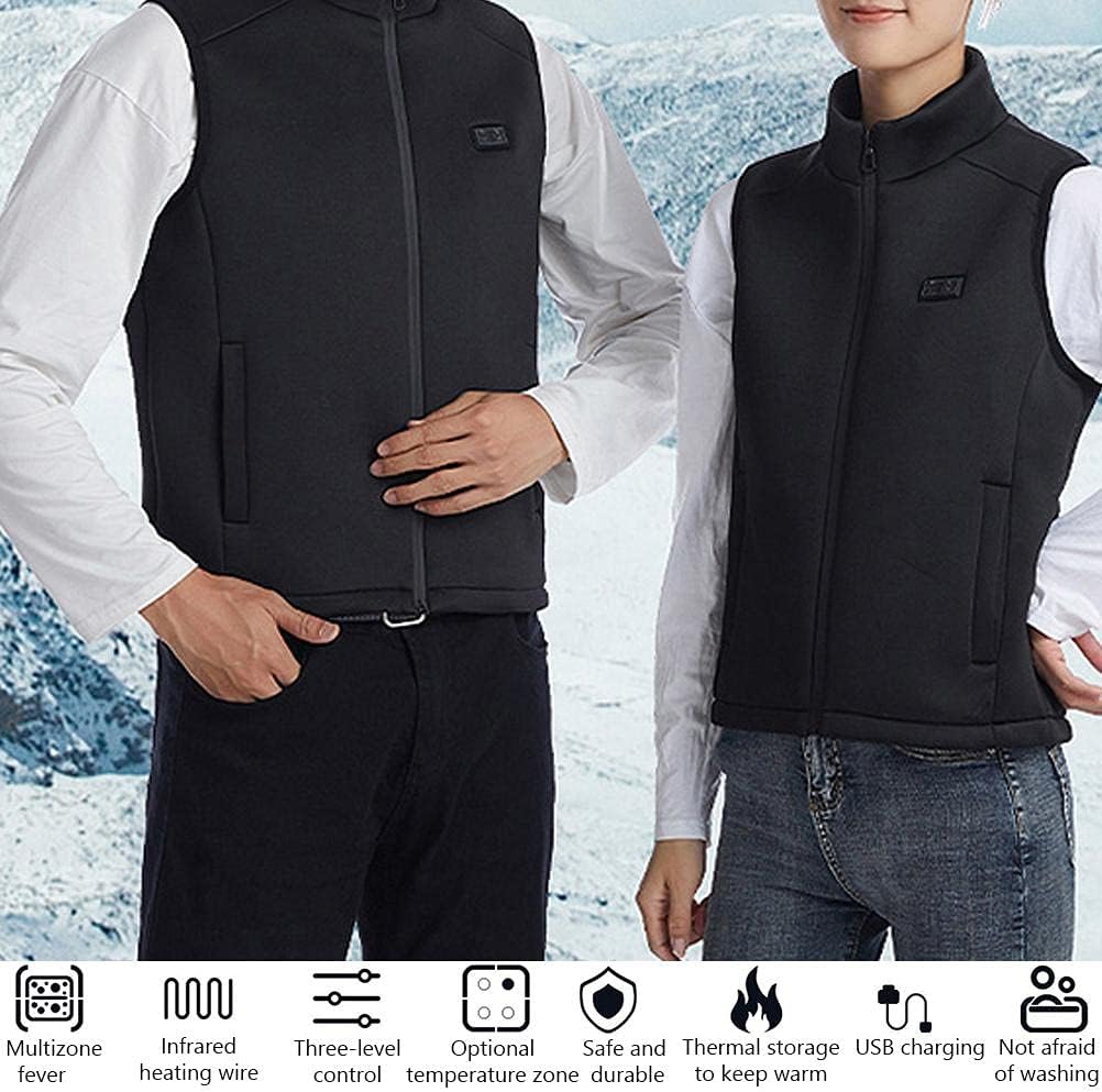 Keenso USB Heated Vest Dual Control, Windproof Warm Outdoor Sports Mountaineering, Winter (2