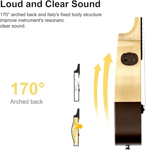 Miniatura 4 de Populele Concert Ukulele for Beginners 23-Inch Smart Ukulele with Intelligent Visual Interactive Exercise Guidance, Online Lessons, 72 LEDs, and