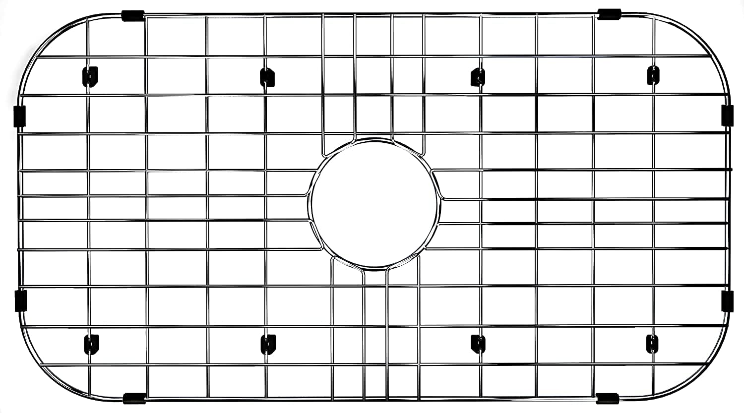 SANNO Kitchen Sink Grate Stainless Steel Sink Protector for Kitchen Sink, Grid Sink Protector Kitchen Sink Rack for Bottom of Sink,Center Drain Sink Bottom Grid,26"L X 14"W