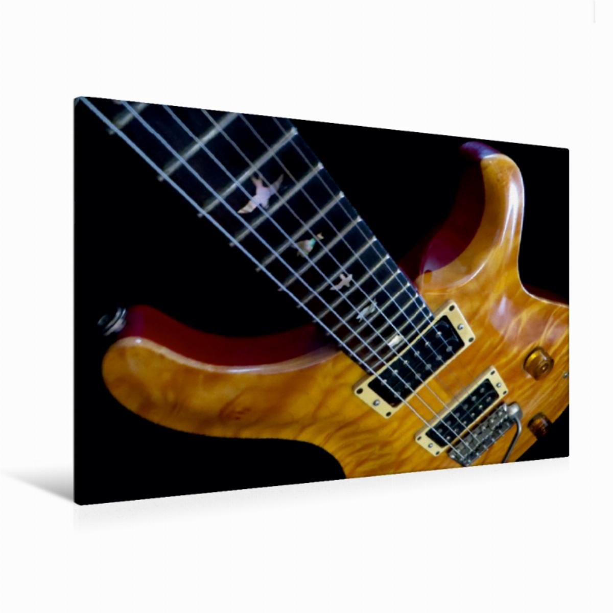 Premium Textil-Leinwand 120 x 80 cm Quer-Format Old Rock Guitar | Wandbild, HD-Bild auf Keilrahmen, Fertigbild auf hochwertigem Vlies, Leinwanddruck von Renate Bleicher