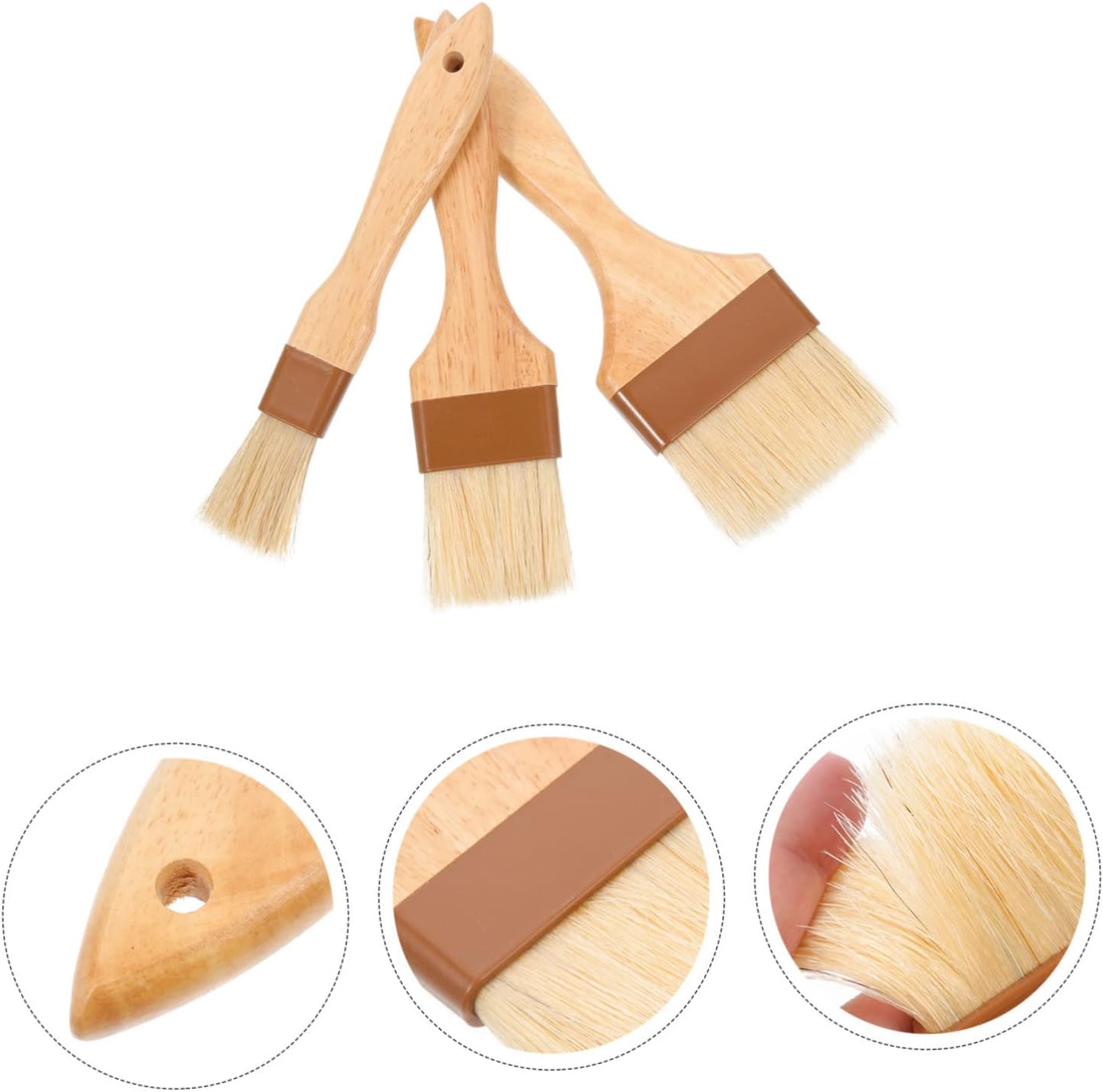 3pcs Baking Brush Set Pastry Brush for Baking Skid-resistant Handle Easy to Clean