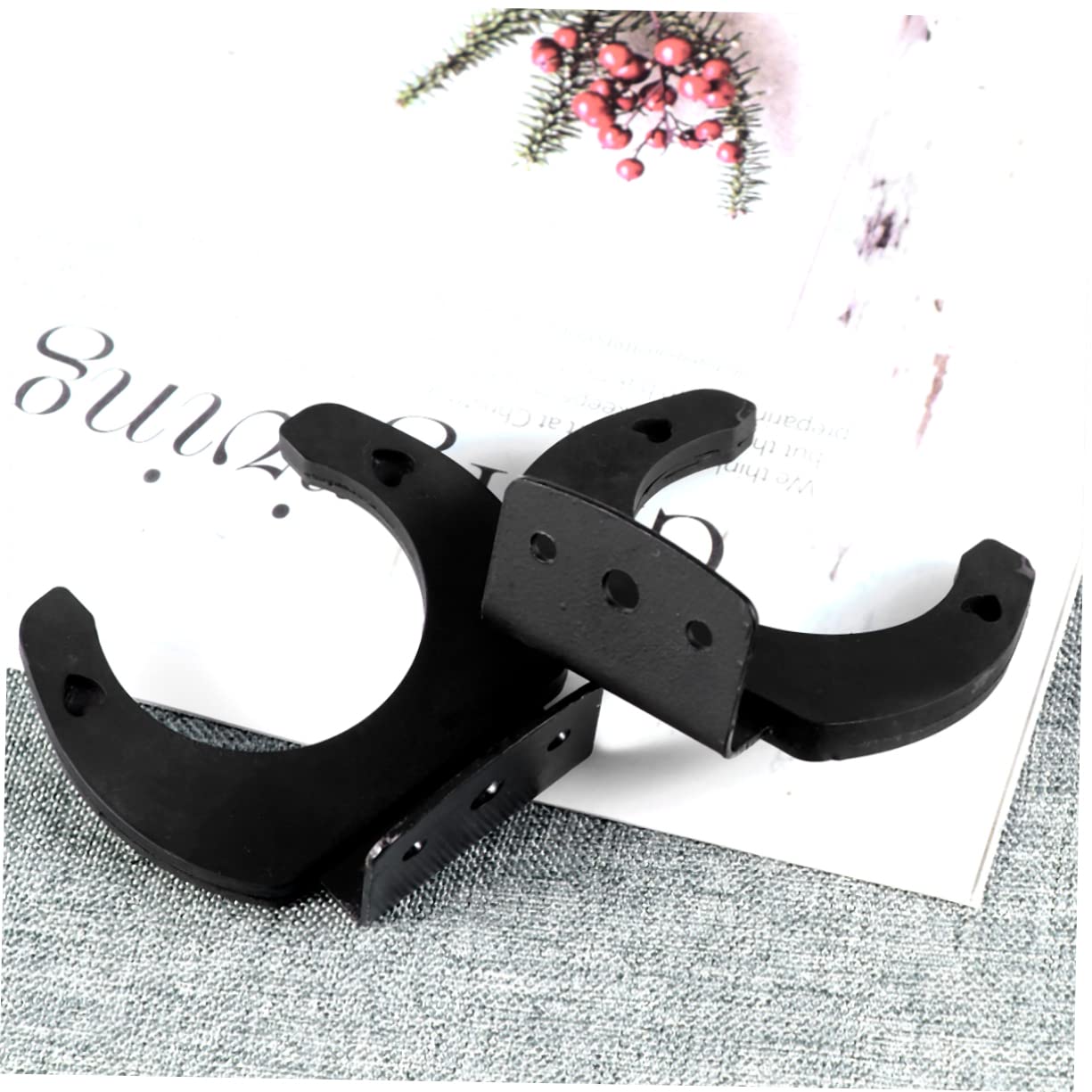 YARNOW 2Pcs Microphone Wall Hangers Black Mic Wall Mount Holders for Easy Installation Space Saving Storage for Ktv and Home Use Durable Design for Secure Microphone Support