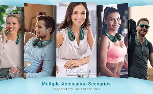 MWDOCTOY Tragbarer, faltbarer Halsventilator- 5000 mAh wiederaufladbarer Akku, 3 Geschwindigkeiten, tragbare persönliche Ventilatoren- USB- betrieben, ideal für Reisen und Outdoor- Aktivitäten-6