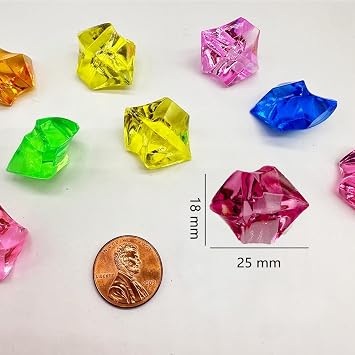 160PCS Fake Ice Cubes, 25 x 18 mm Acrylic Vase Fillers,Plastic Crushed Ice for Centerpiece Table Decorations,Table Scatter, Wedding Decoration, Photography Props