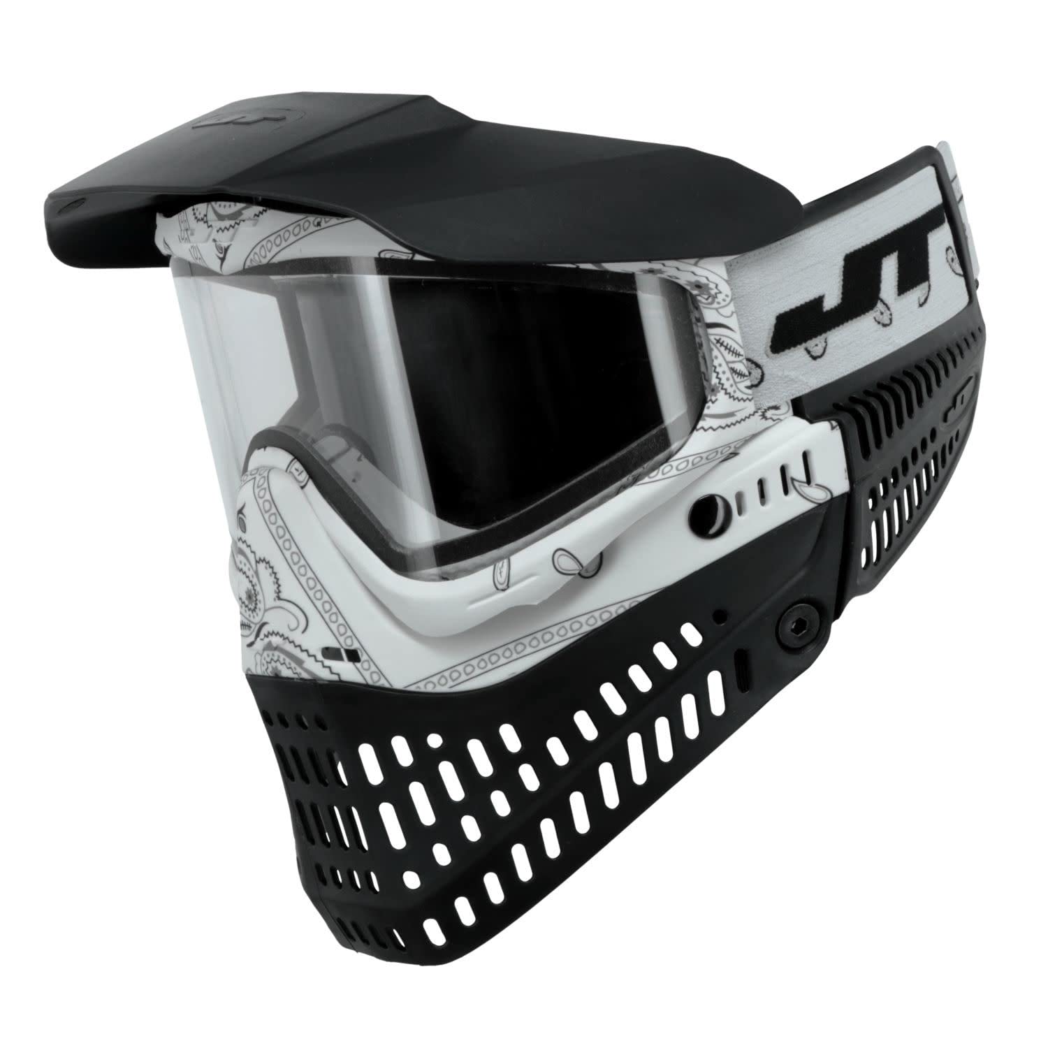 JT PaintballProflex Goggles LE Bandana White w/Clear and Smoke Lens