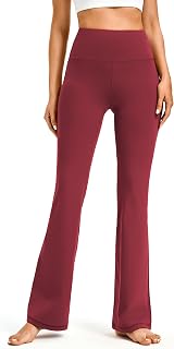Women's Yoga Pants Bootcut Workout Leggings Flare Casual Lounge Pants with Pockets High Waist and Tummy Control