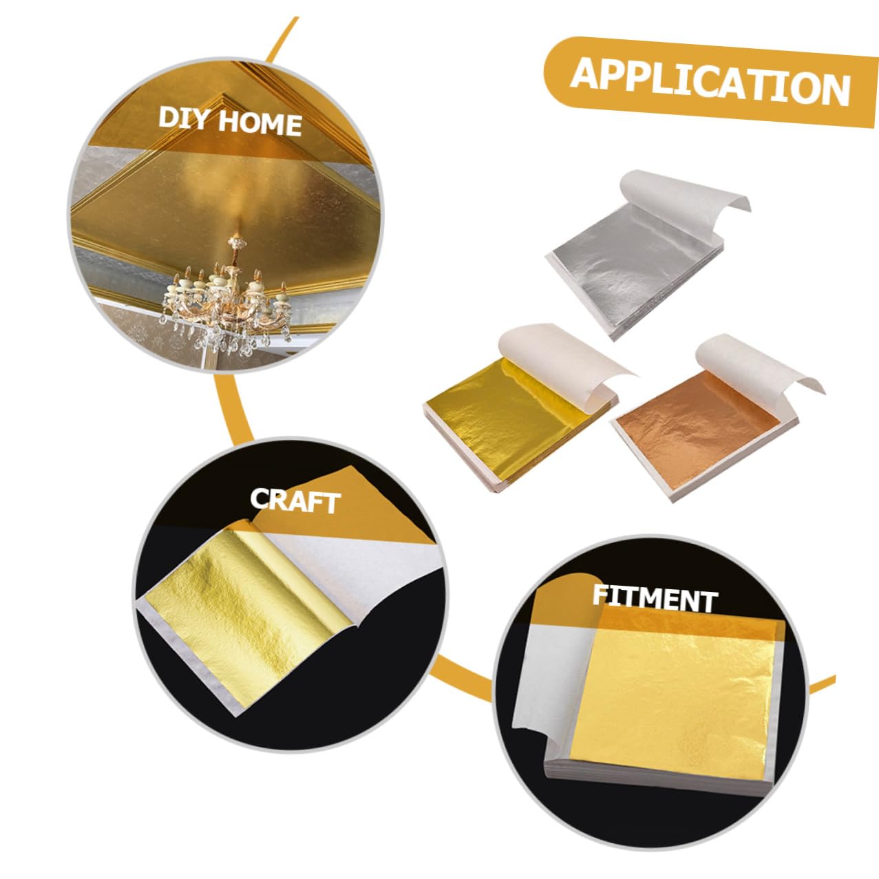 DOITOOL 900 Blatt Teiliges Blattgold Imitation Goldfolie Gold Silber und Roségold Funkelnde Folienflocken für DIY Basteln Kunstprojekte Möbelverzierung und Kreative Dekoration