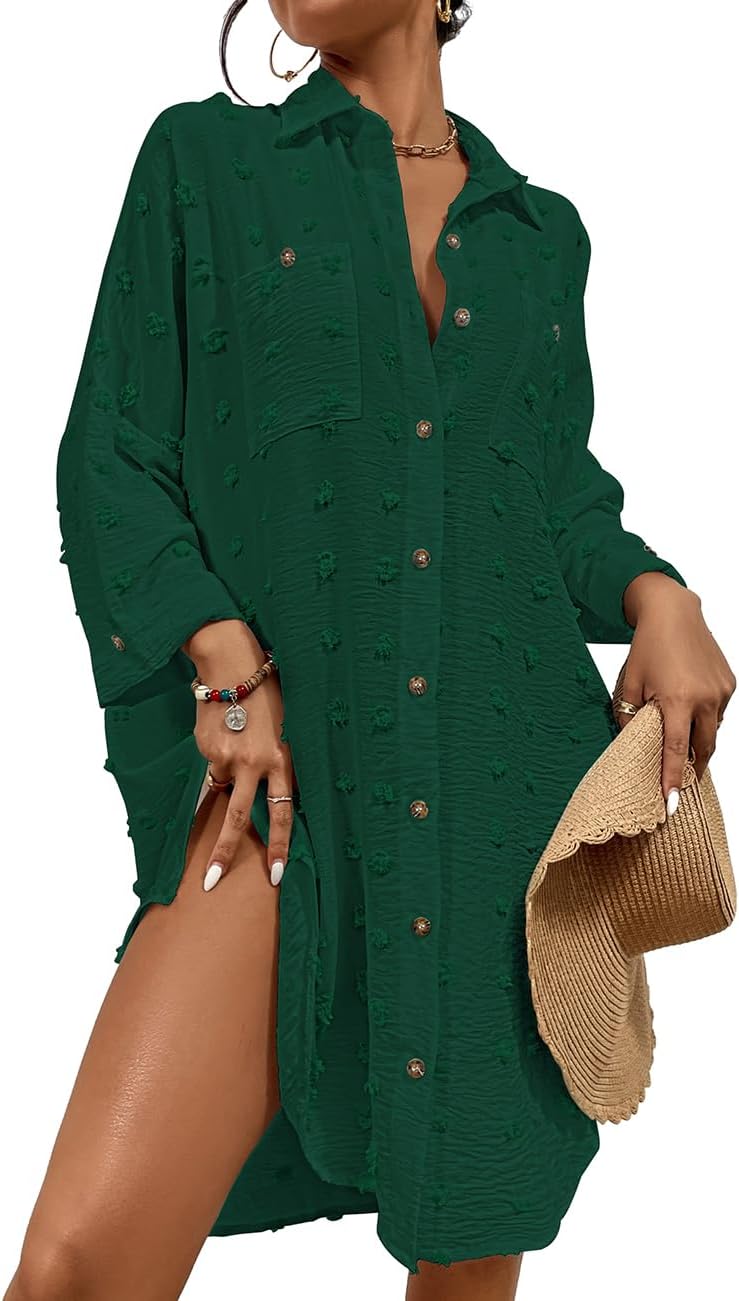 Robe-Couverture en Maillot de Bain Vert