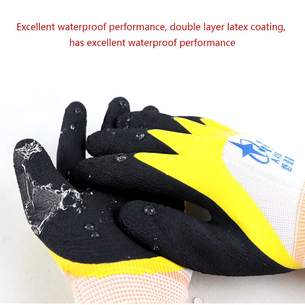 Axdwfd Guantes de jardín de Goma, Guantes de Trabajo, cómodos y Transpirables, Resistentes al Desgaste y Antideslizantes, Lavables a máquina, 3 Colores, 12 Pares (Color : Blue)