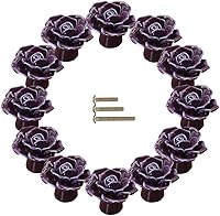 Vista 13 de Paquete de 4 pomos de cerámica rosa, tiradores vintage de cerámica con flores rosas, manijas de armario de cocina, tocador, tocador con 3 tornillos