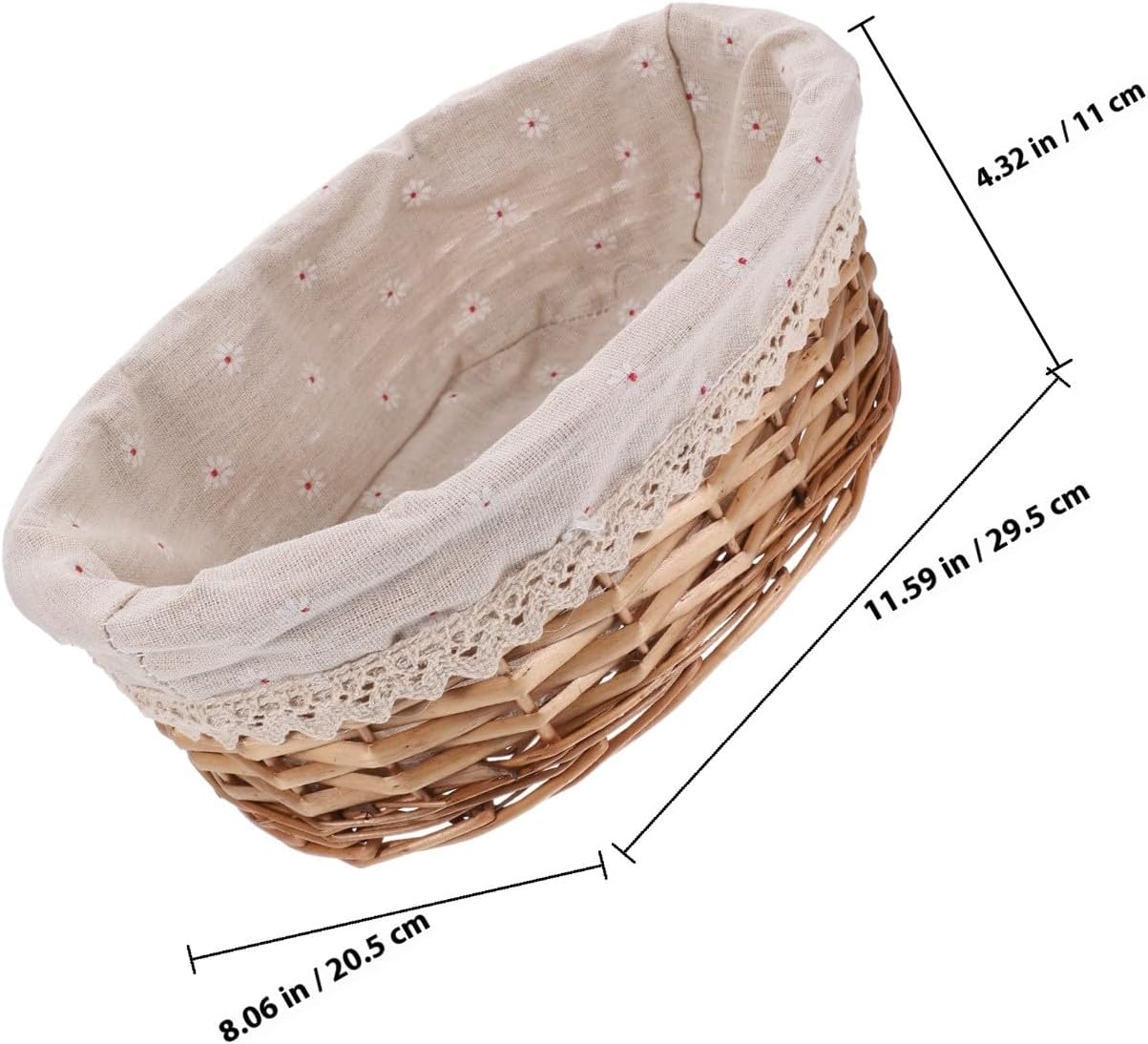 Oval Woven Bread Basket for Serving Finger Foods and Desserts