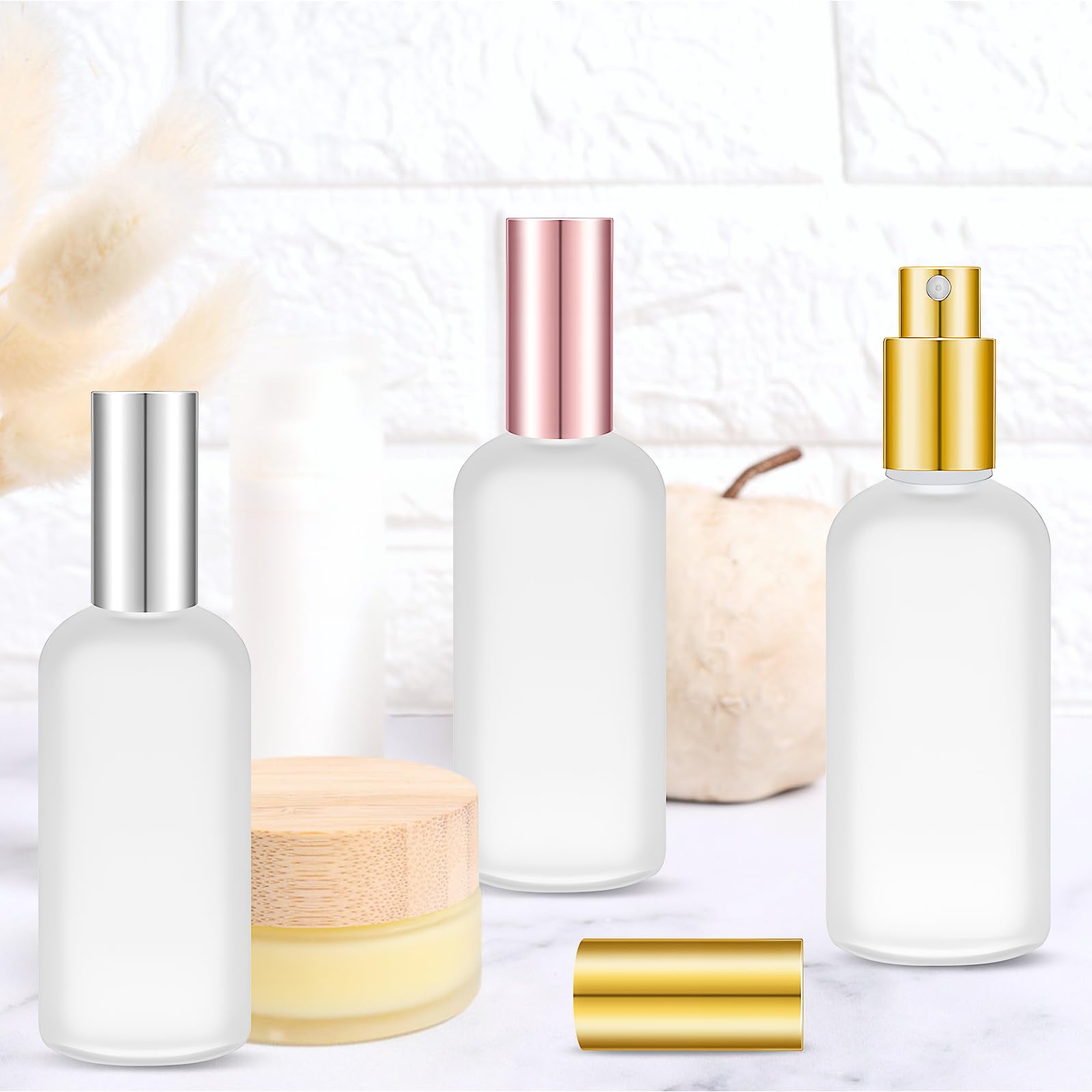 Set di 20 bottiglie spray in vetro da 100 ml, vuote in vetro con nebulizzazione fine, design opaco, bottiglie spray ricaricabili per viaggi, profumo liquido, articoli da toeletta, bottiglie di toner