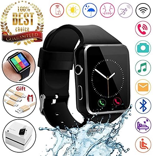 2018 Newest Bluetooth Smart Watch Touchscreen with Camera,Unlocked Watch Phone with Sim Card Slot,Smart Wrist Watch,Smartwatch Phone for Android Samsung S9 S8 iOS iPhone 8 7S Men Women Kids (Black)