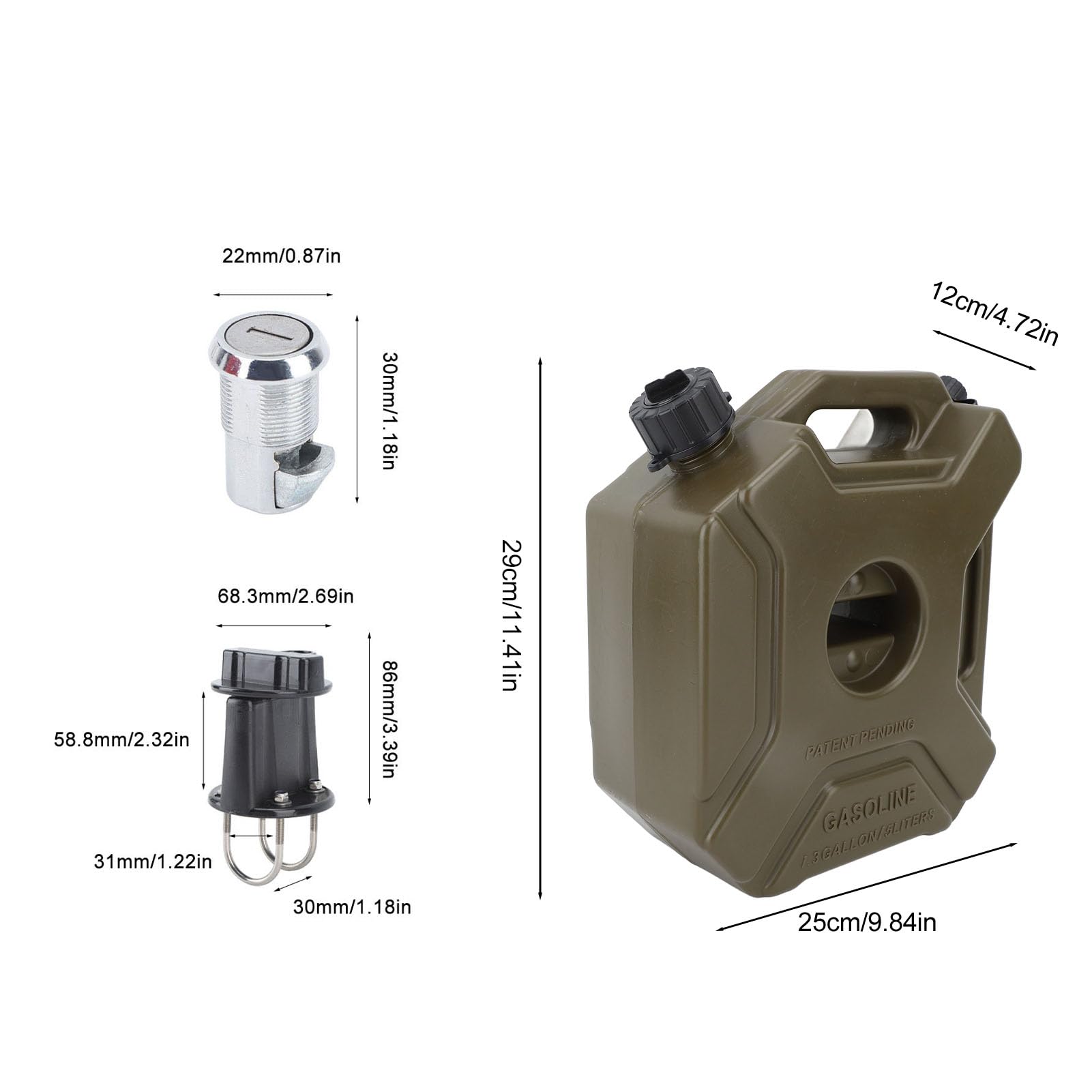 Amazon.co.jp: XTevu 5L オイルガソリン貯蔵缶 1.3 ガロンガソリン