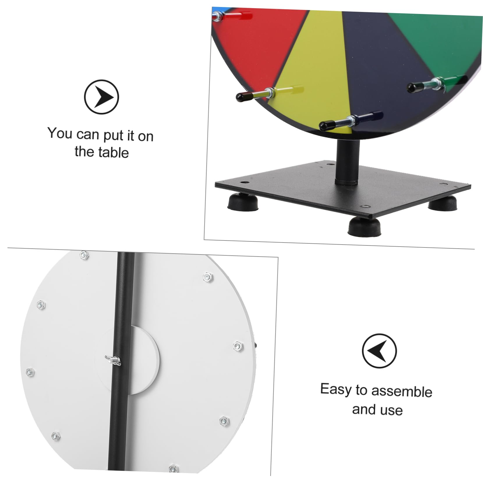 FAVOMOTO Dry Erase Prize Wheel Spinning Game Compact Size Ideal for Parties Classes Company Events