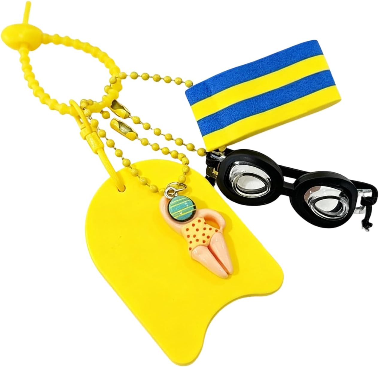 Swimmer Keychain Pendant, Alloy Swim Goggles Charm image 5
