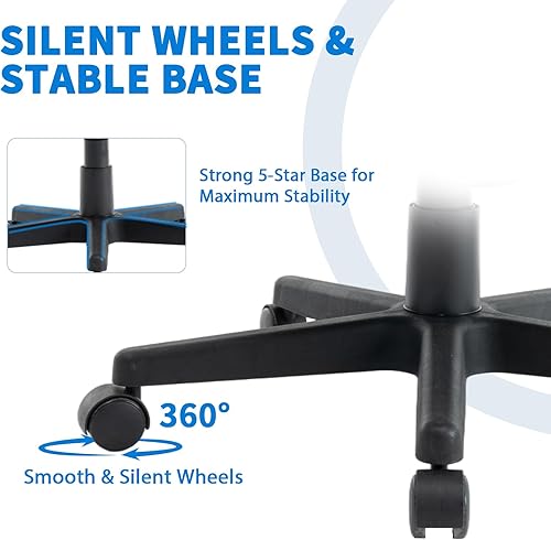 Miniatura 8 de Ergonomic Office Chair, Home Office Desk Chairs with Breathable Mesh Fabric and 360 Rotating Wheel Adjustable Height Computer Chair with Gently Tilt