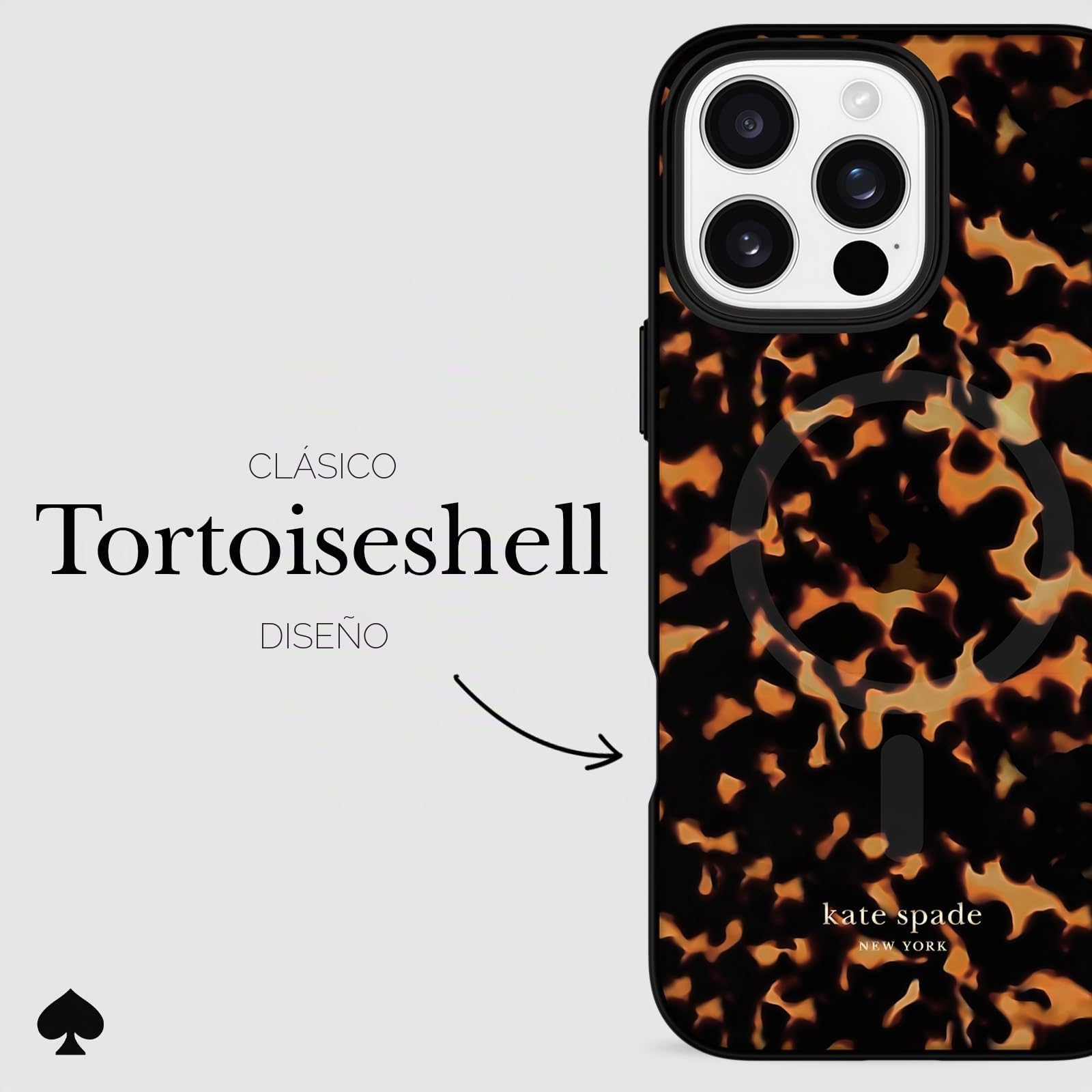 Kate Spade New York Funda para iPhone 16 Pro MAX, Compatible con MagSafe, Funda de teléfono de diseño, Tortuga