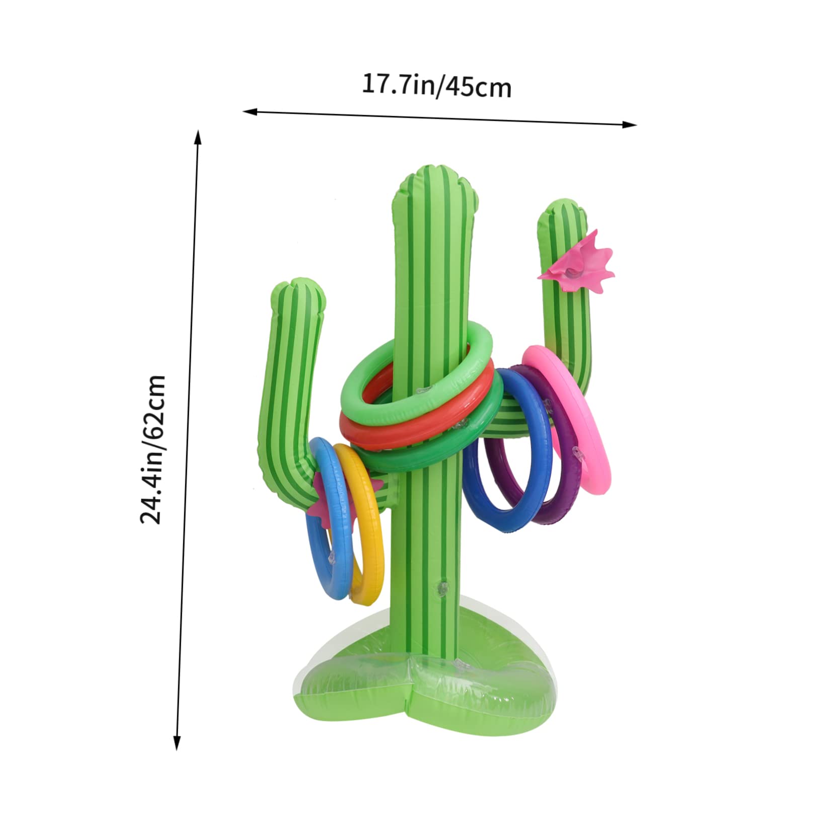 POPETPOP 1 Set Inflatable Cactus Ring Toss Beach Game for Pool Parties Summer Fun and Decorative Plaything Durable Material for Outdoor Use